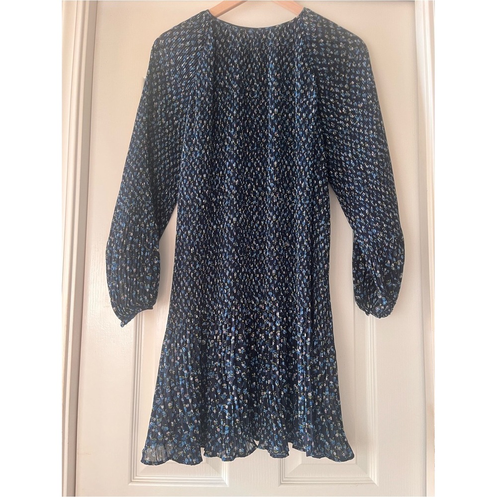 Madewell Crinkle Pleat Georgette Mini Dress Floral Mod-Inspired Feminine Shift